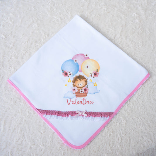 Fralda de Algodão c/renda, "Valentina" - TAN