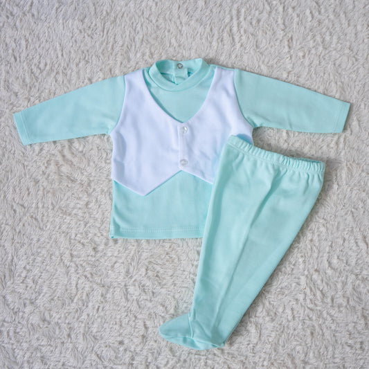 Conjunto Algodão Verde-Água - TAN