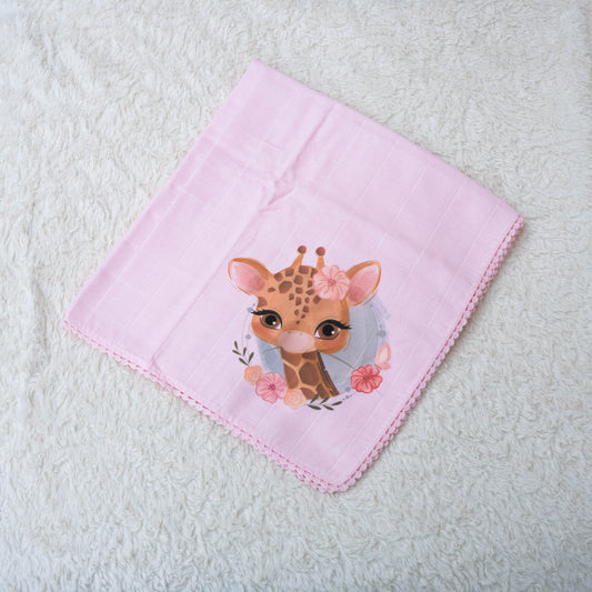 Fralda Algodão Duplo "Girafinha Florida"