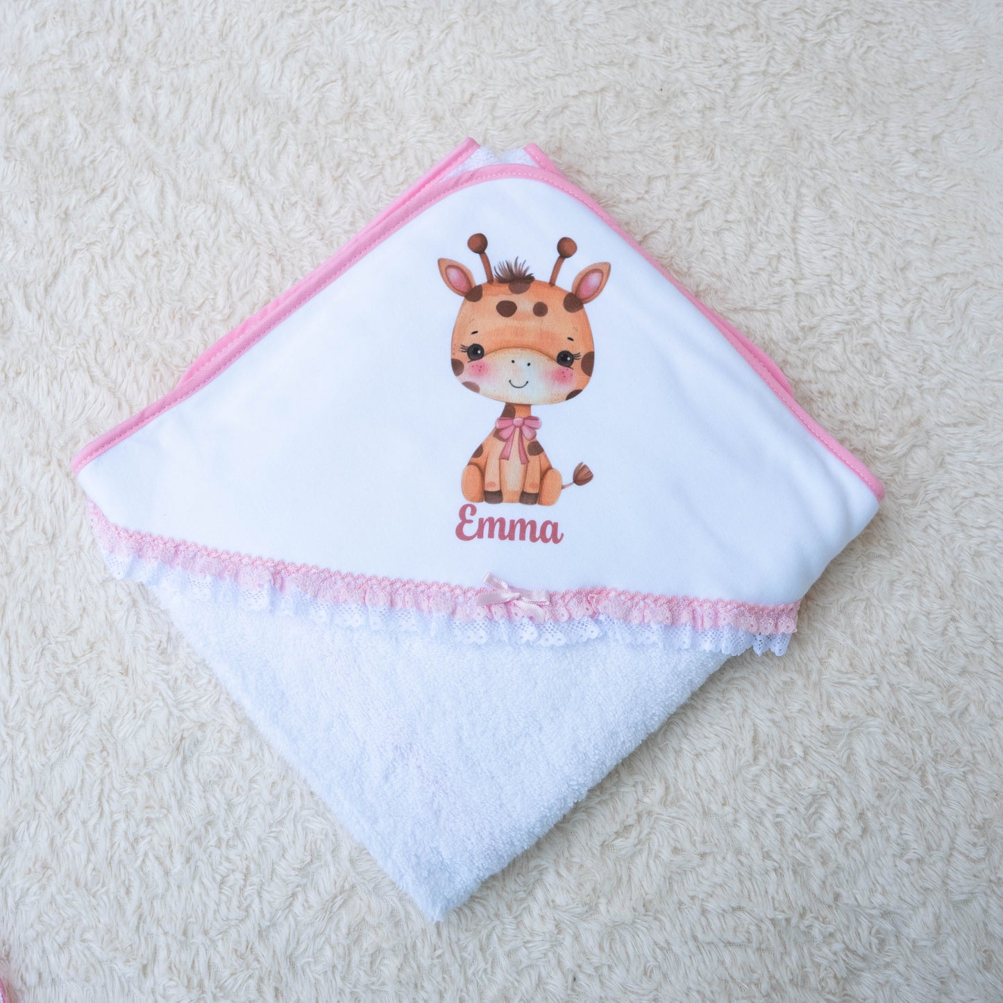 Conjunto de 3 Peças em Algodão: Frald+ Toalha de Banho + Babete