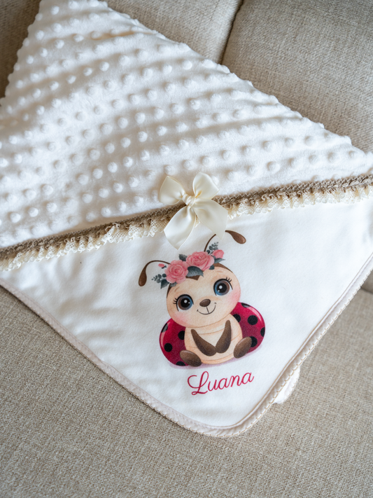 Manta de Bebé Personalizada – Bolinhas