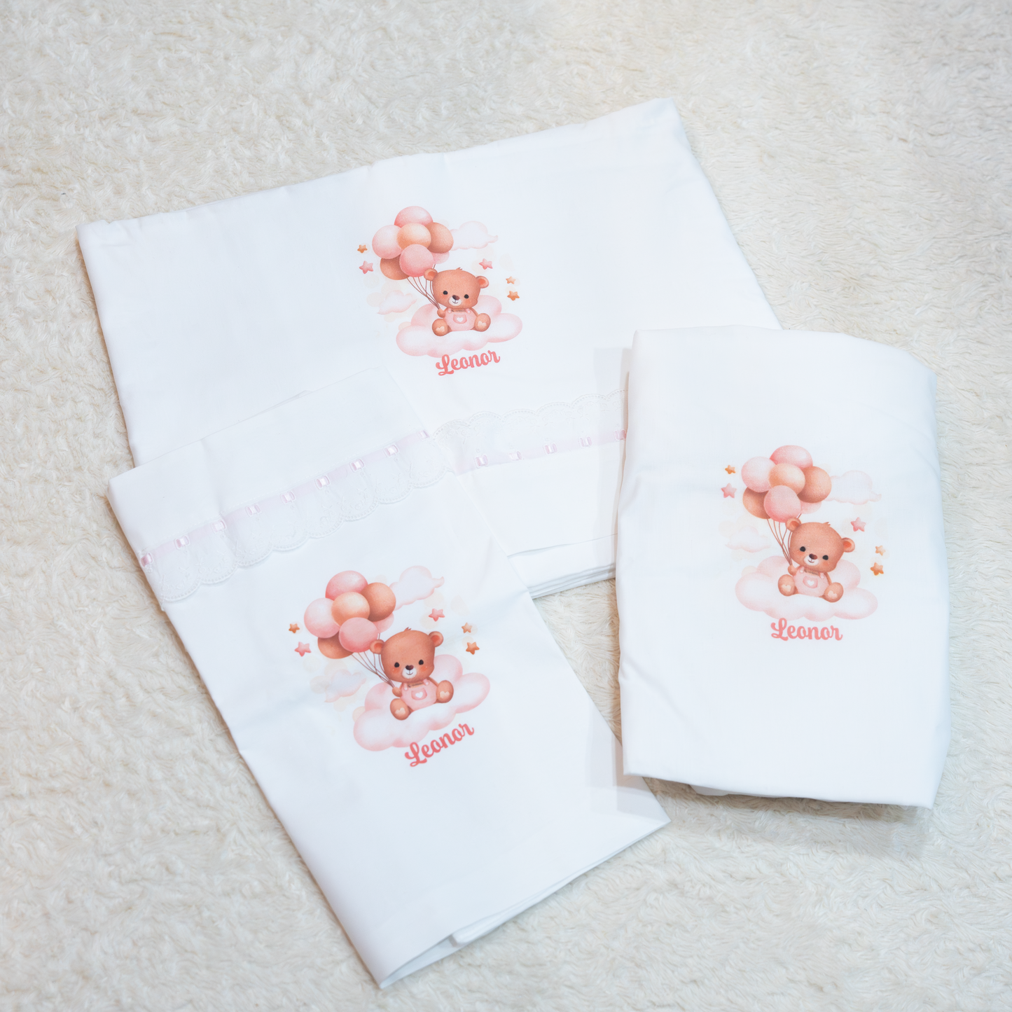 Conjunto de Lençóis de Bebé Personalizados