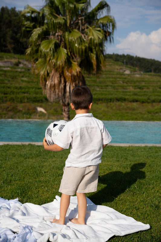 Calção de Linho Bege