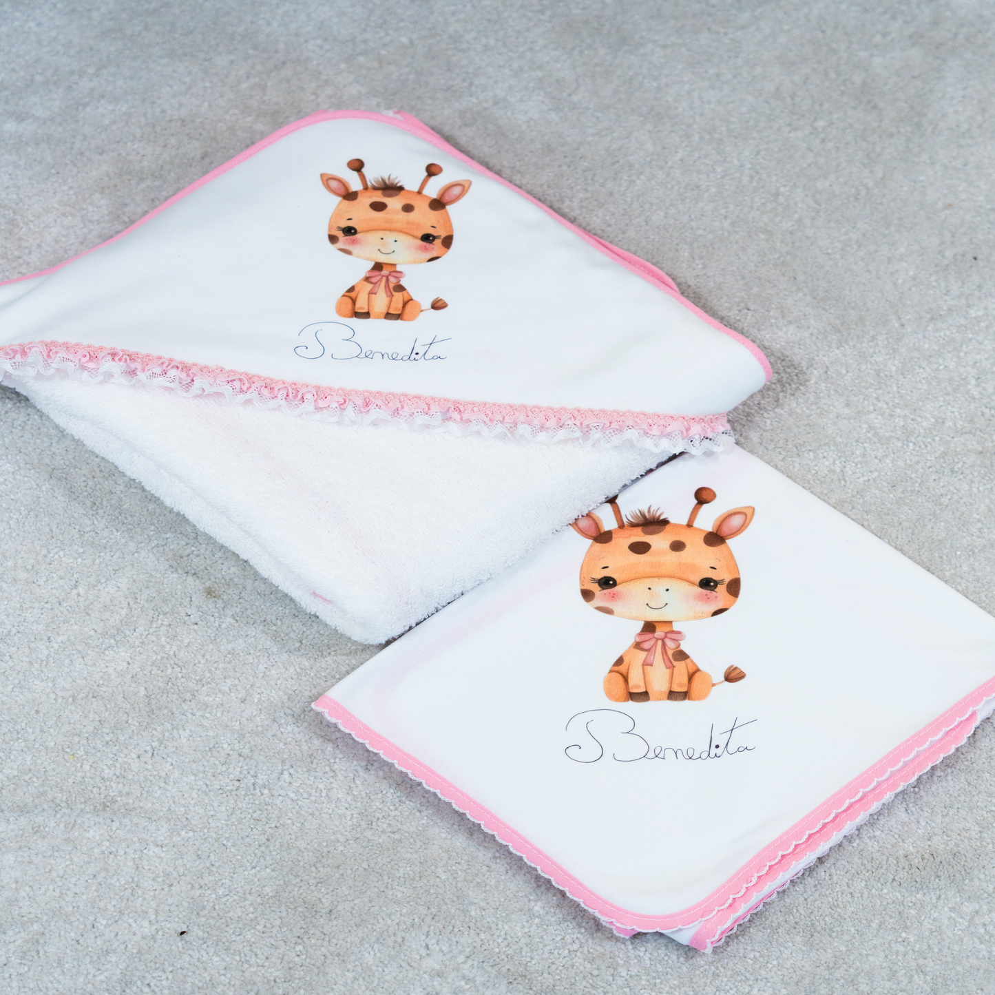 Toalha e Fralda de Bebé Personalizado com Escrita
