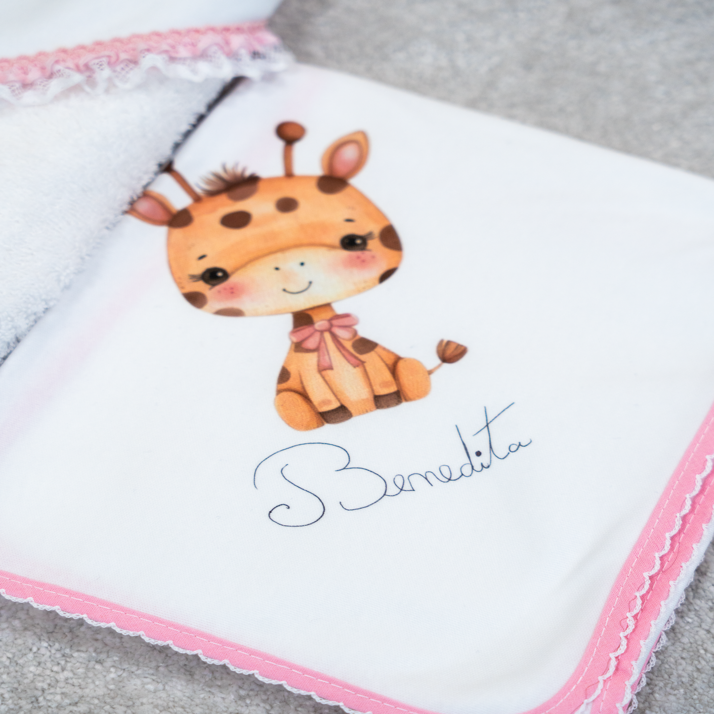 Toalha e Fralda de Bebé Personalizado com Escrita