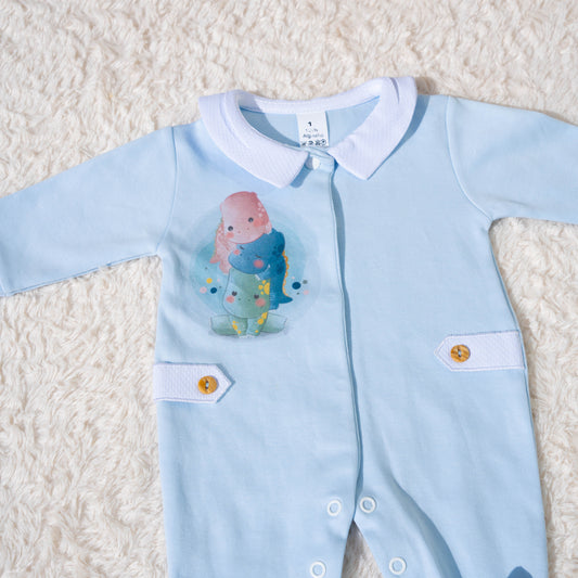 Babygrow Menino c/gola - TAN