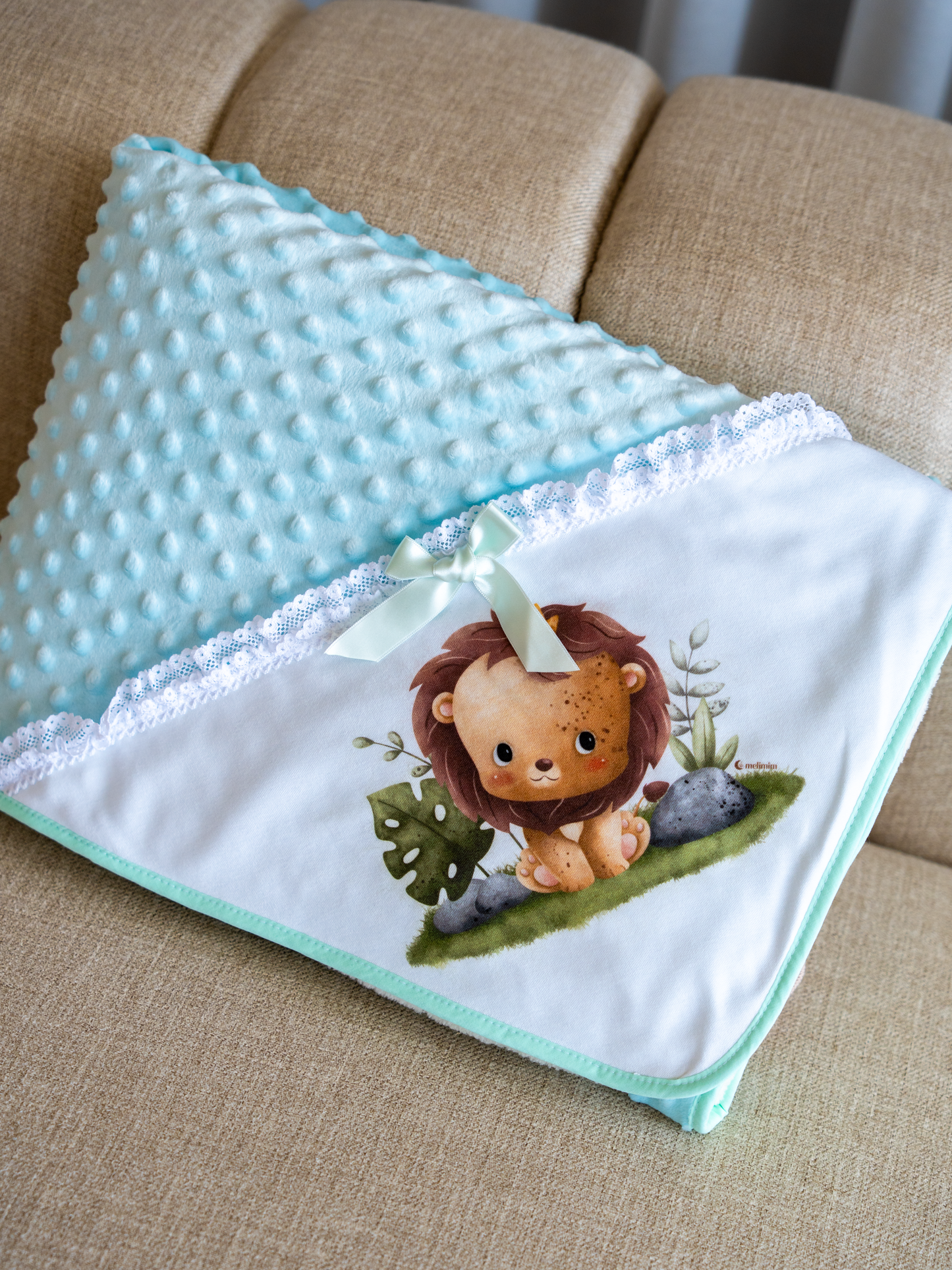 Manta de Bebé Personalizada – Bolinhas