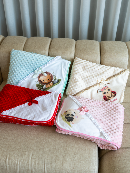 Manta de Bebé Personalizada – Bolinhas
